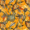 Viskose Elastan bedruckte Blumen orange
