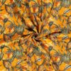 Jerseystoff bedruckte Blumen orange