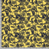 Polyestermix stof bedrukt bladeren geel
