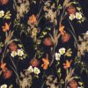Bengaline Stoff bedruckte Blumen Marine - Van Mook Stoffen