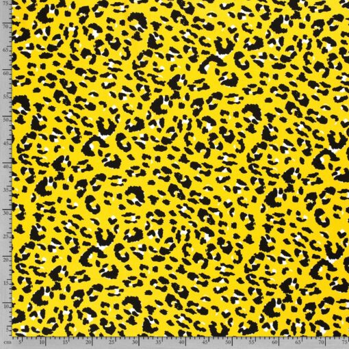 Halbleinenstoff gelb bedruckt - Van Mook Stoffen