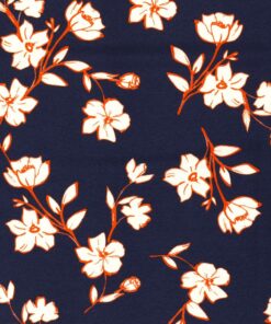 Polyester-Mischgewebe bedruckte Blumen navy