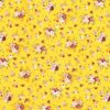 Viskosestoff bedruckte Blumen gelb