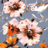 Viskose Elastan bedruckte Blumen - Van Mook Stoffen