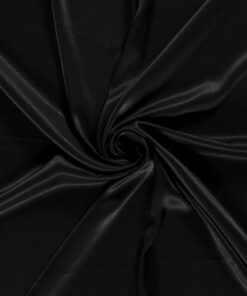 Viscose satijn stof digitaal bedrukt effen zwart